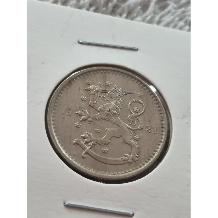 1922 Finland 1 Markka Coin AUNC