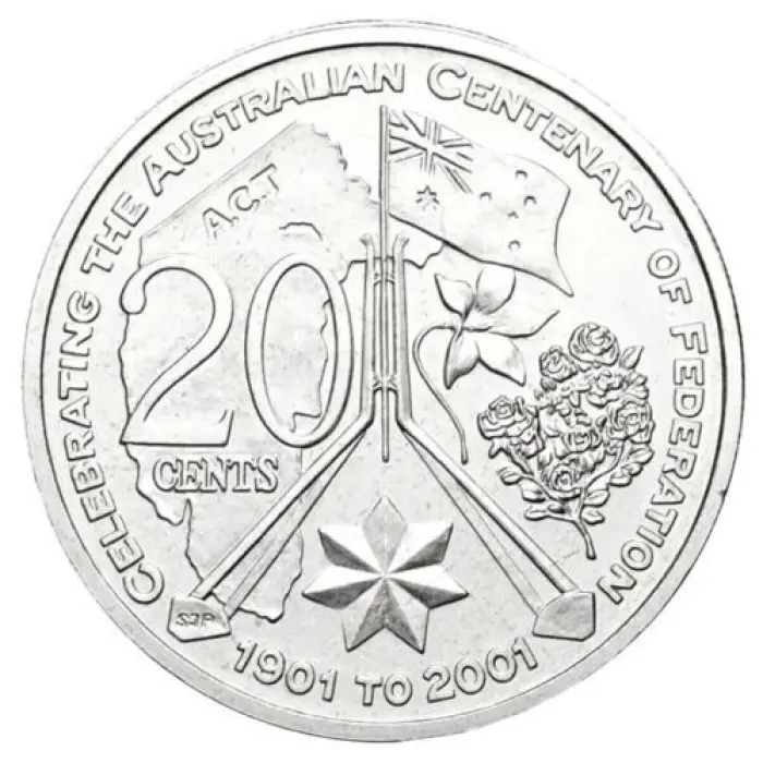2001 RAM Centenary Of Federation 20c Lightly Circulated Coin - AUSTRALIA CAPITAL TERRITORY