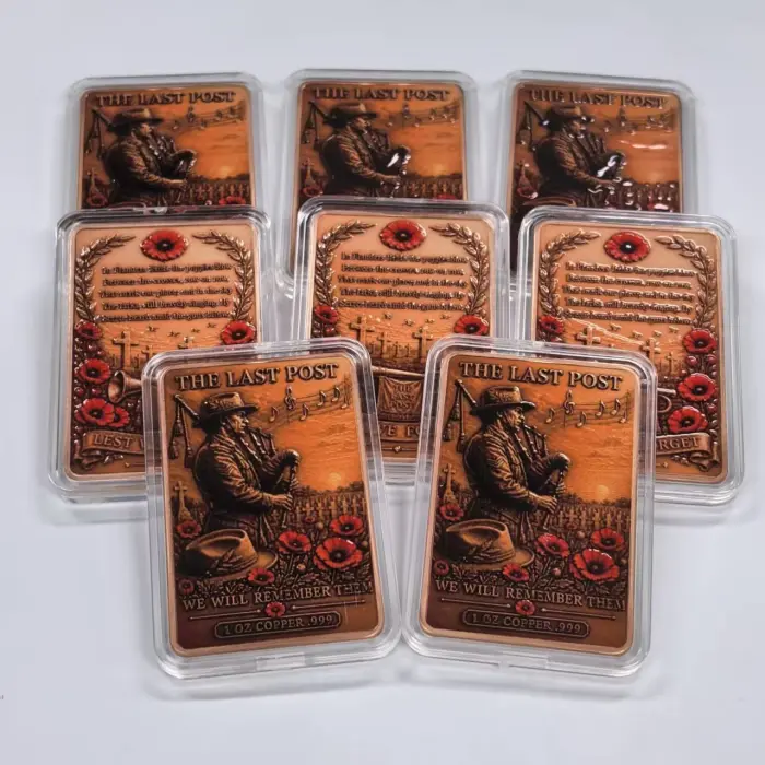 🌺1oz .999 THE LAST POST  Copper Bar  ANZAC  Day Aus Lest We Forget  🌺