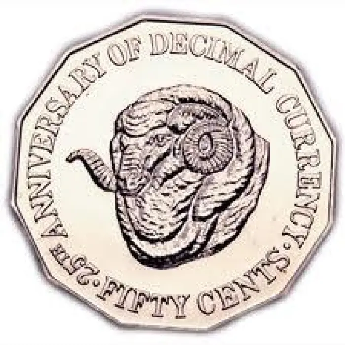 50c 1991 Decimal Ram Circulated AUS Fifty Cent Coin