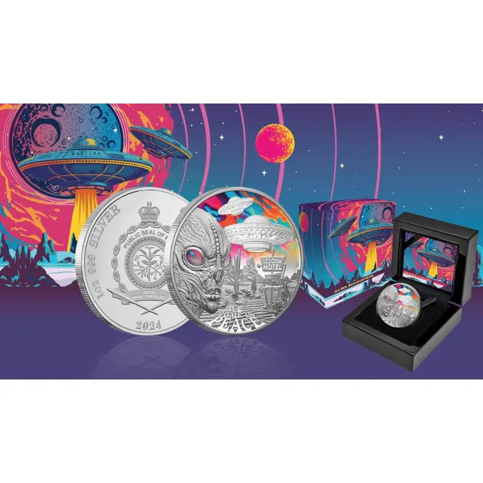 2024 Niue Alien Encounters 'We Come in Peace' 1oz Silver Coin