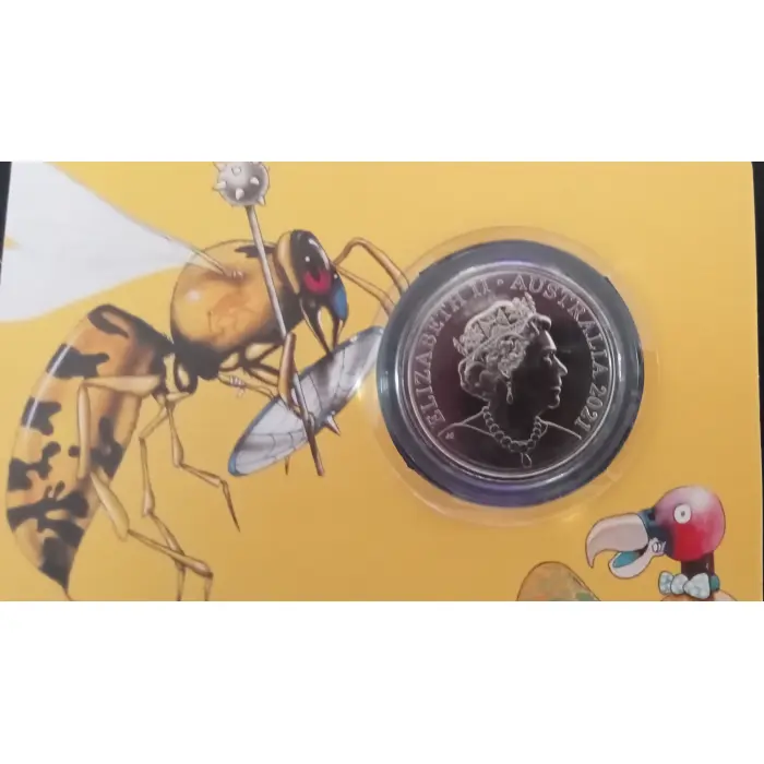 Animalia 2021 20c Coloured Uncirculated coin in card RAM