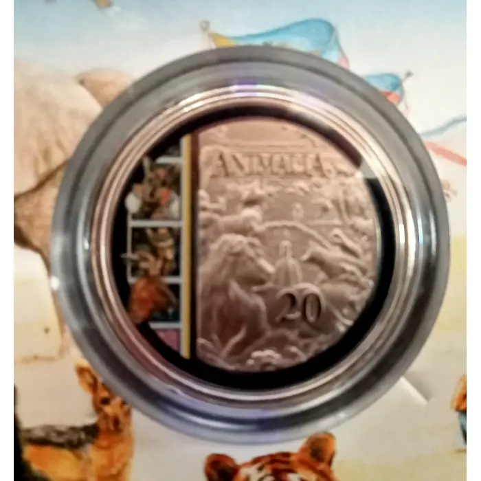 Animalia 2021 20c Coloured Uncirculated coin in card RAM