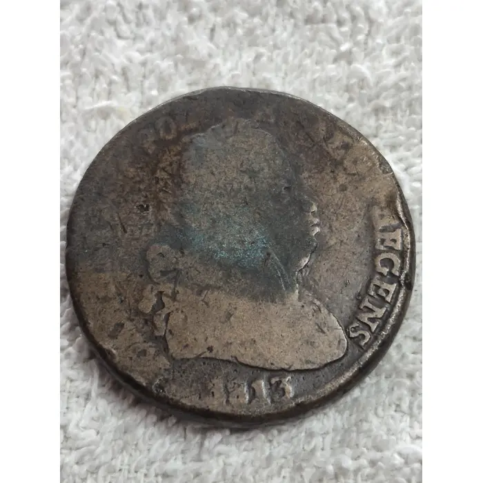 1813 Portugal 40 Réis Copper Coin – Prince Regent Dom João 