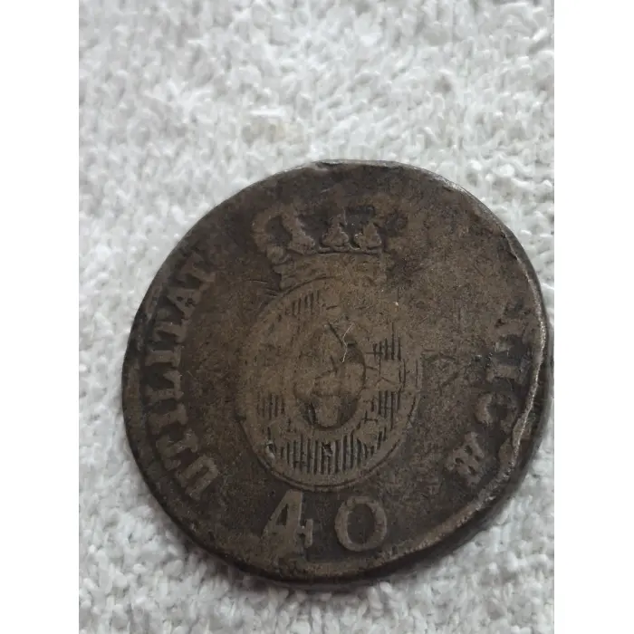 1813 Portugal 40 Réis Copper Coin – Prince Regent Dom João 