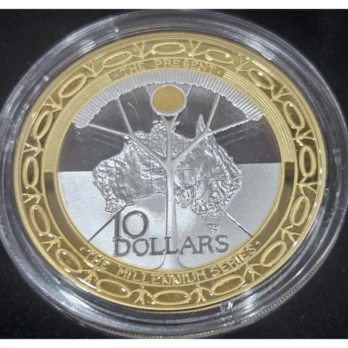 1999–2001 $10 MILLENNIUM “THE PAST, THE PRESENT & THE FUTURE” — COMPLETE 3-COIN 
