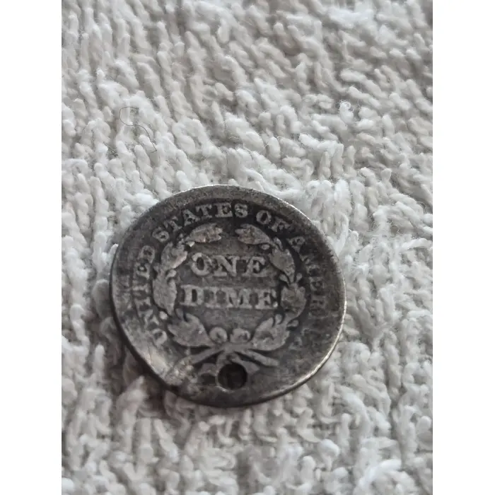 1853 Seated Liberty Silver Dime - Holed 