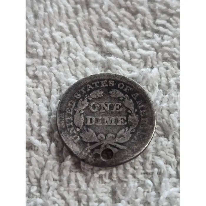 1853 Seated Liberty Silver Dime - Holed 