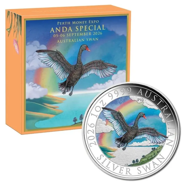 2026 Money Expo ANDA Special Australian Swan 1oz Silver Coloured Proof Coin P10