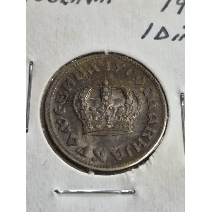 1938 Kingdom of Yugoslavia 1 Dinar Coin – Authentic WWII Era