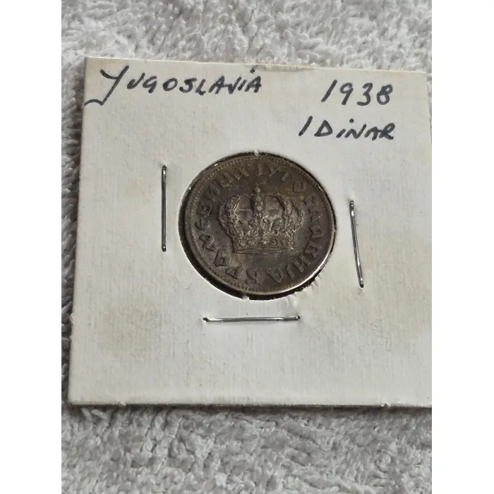1938 Kingdom of Yugoslavia 1 Dinar Coin – Authentic WWII Era