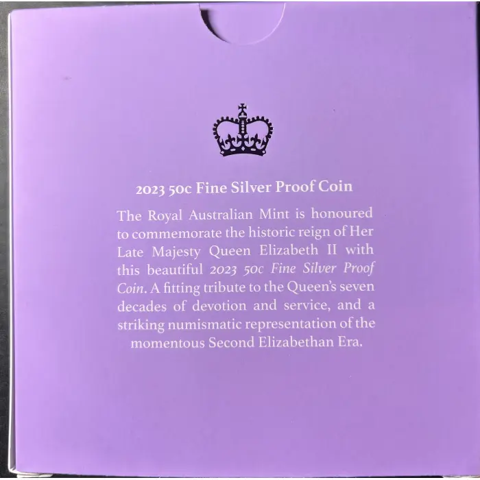 2023 50c Elizabeth Regina QEII Fine Silver Proof RAM Mintage 7,500