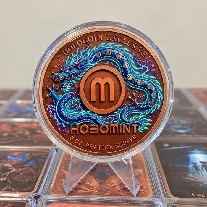 2026 HoboMint Dragon of Cosmic Storm 5 Troy Oz .999 Copper Art Round In Capsule