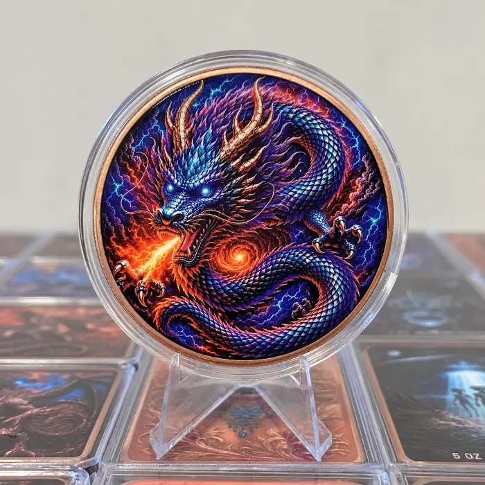2026 HoboMint Dragon of Cosmic Storm 5 Troy Oz .999 Copper Art Round In Capsule