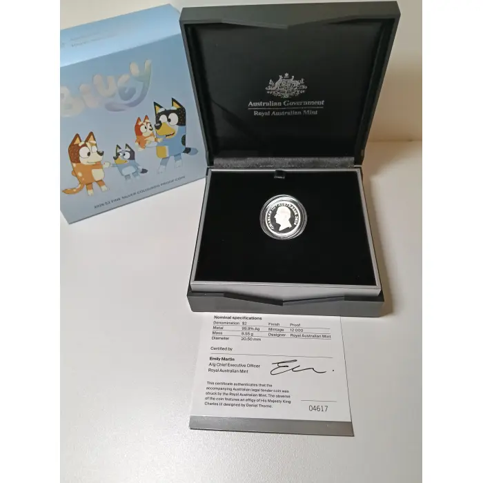 2026 $2 Bluey Fine Silver Coloured Proof Coin 