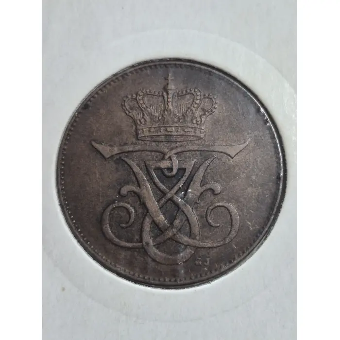 1908 Denmark 5 Øre Bronze Coin (King Frederik VIII)