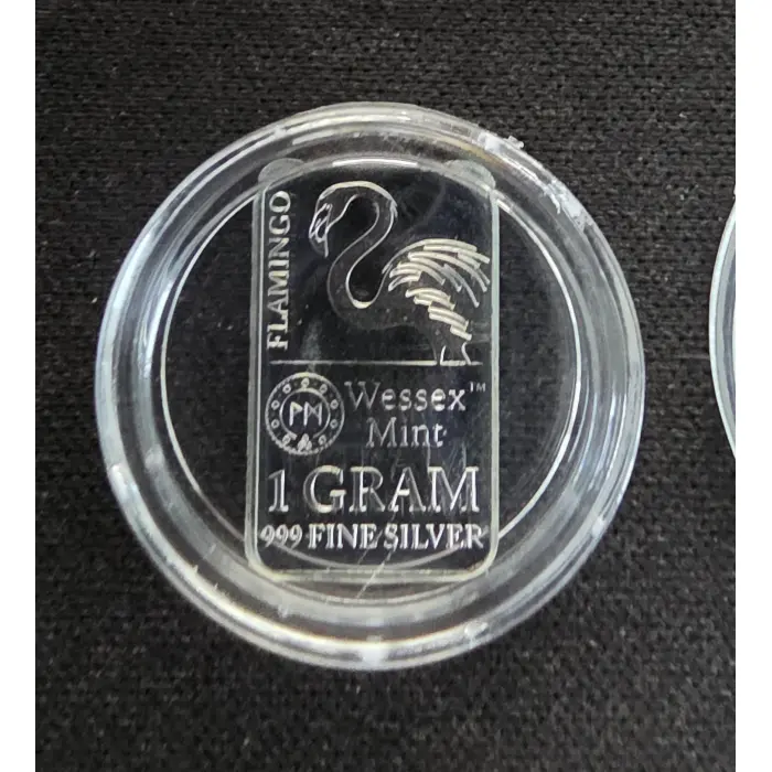 1 gram wessex mint 999 fine silver bars - various designs
