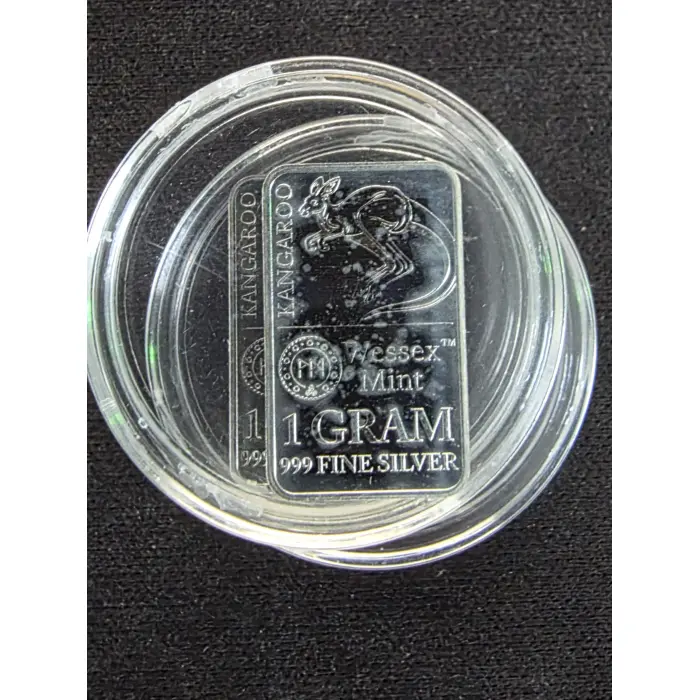 1 gram wessex mint 999 fine silver bars - various designs