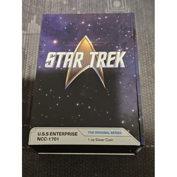 ENTERPRISE NCC 1701 Star Trek 1 Oz Moneta Argento 2$ Niue 2024
