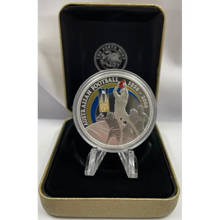 2008 Australian Football 150 Years 1oz Silver Proof Coin — Coloured