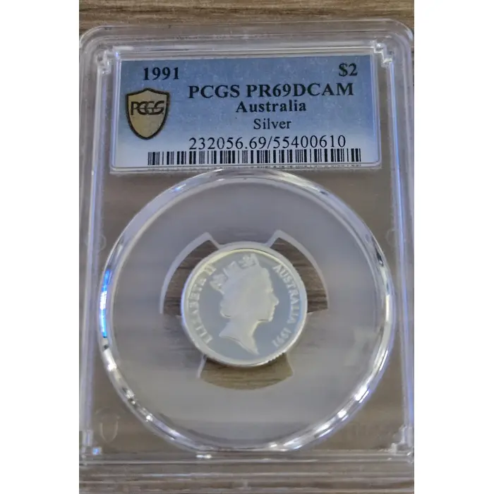 1991 $2 Silver Proof PCGS PR69DCAM 