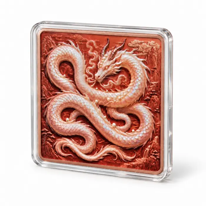 2026 Dragon Eye Flight Celestial White Dragon 5 Oz .999 Copper Art Bar Capsule