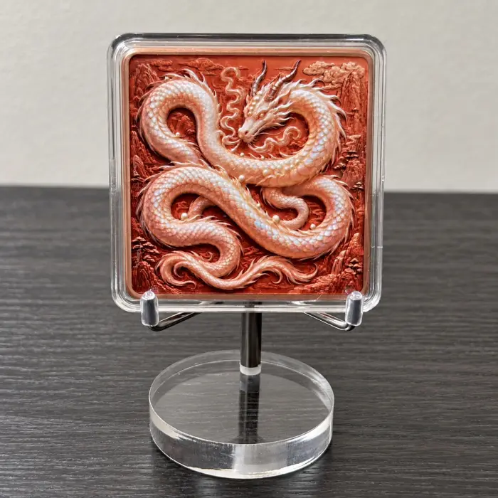 2026 Dragon Eye Flight Celestial White Dragon 5 Oz .999 Copper Art Bar Capsule