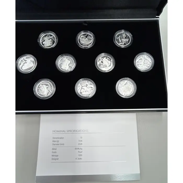 2023 Aussie Big Things 10 Coin Fine Silver Proof Set Mintage 1000 3.75oz Silver