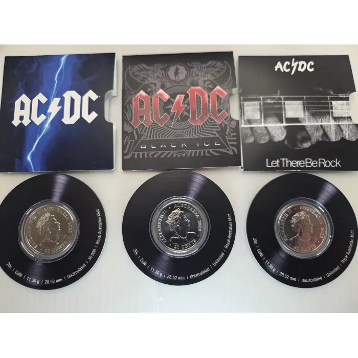 2022/2023 20c Coloured Unc. 6 Coin Boxed Set: "AC/DC - Volume 2"