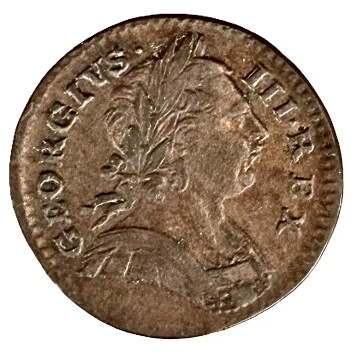 ENGLISH 1773 George III farthing (S3775) gVF/VF