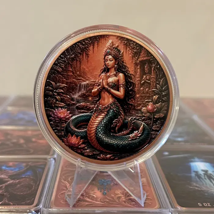 2026 Mythical Creatures Serpent Naga 5 Oz .999 Fine Copper Round In Capsule
