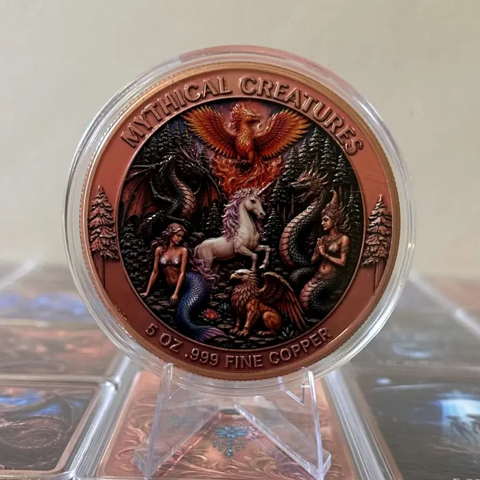 2026 Mythical Creatures Serpent Naga 5 Oz .999 Fine Copper Round In Capsule