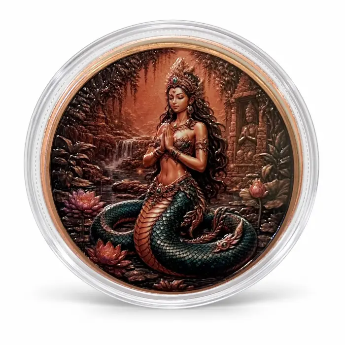 2026 Mythical Creatures Serpent Naga 5 Oz .999 Fine Copper Round In Capsule