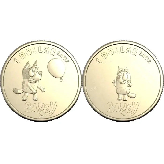 2024 $1  UNC Bluey and Bingo  Dollarbuck  set in Lighthouse capsules