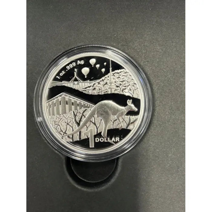 2025 $1 Kangaroo Series Bush Capital Fine Silver Proof Coin 1oz .999 RAM Box COA