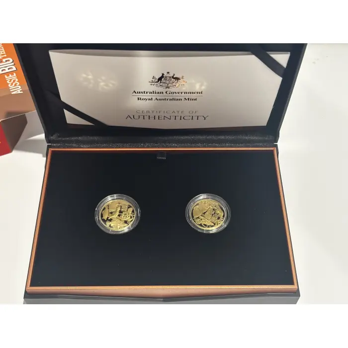 Aussie Big Things 2 Box Proof Set of 2 Australian $1 One Dollar 2025 Coins - UNC