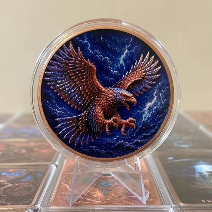 2026 Aztec Winged Storm Eagle Libertad Series 5 Oz .999 Copper Round In Capsule