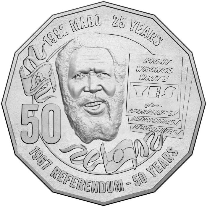 50c 2017 25th Anniv 1967 Referendum & Mabo Decision CIRCUALTED Fifty Cent Coin