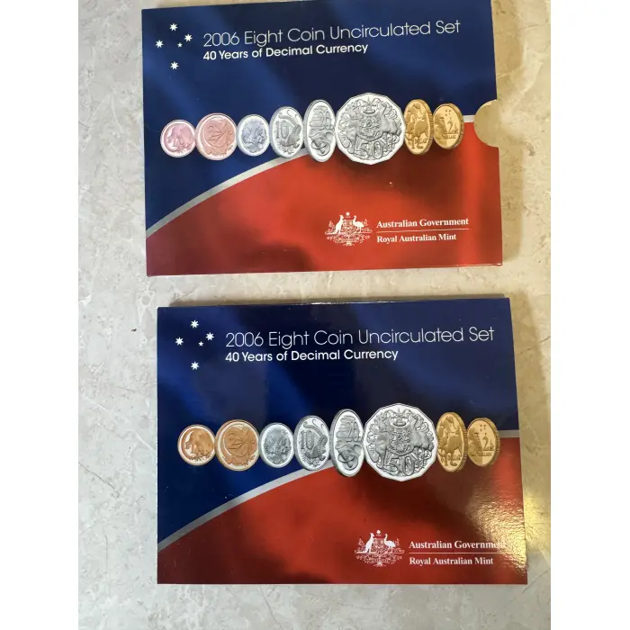 2006 Eight Coin Uncirculated Set 40 Years of Decimal Currency Australia (RAM)