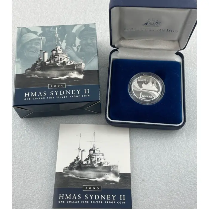 2000 HMAS Sydney II $1 Fine Silver Proof Coin