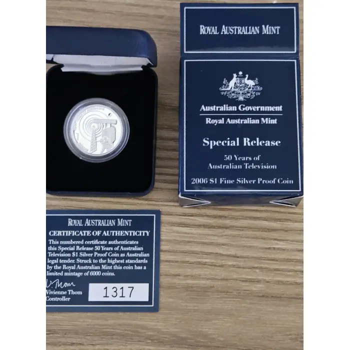 2006 $1 50 Years of Australian Television Silver Proof – ANDA A Privymark