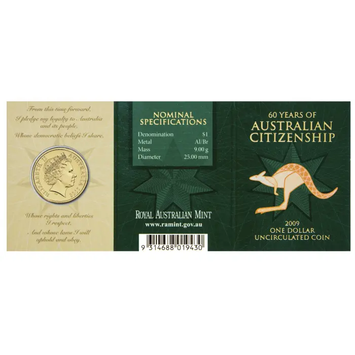 2009 Australian Citizenship $1 'C' Mintmark Uncirculated Coin
