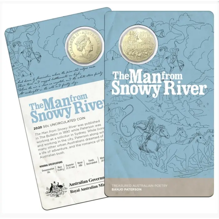 2020 50c Banjo Patterson 3 Coin Set Uncirculated Coin