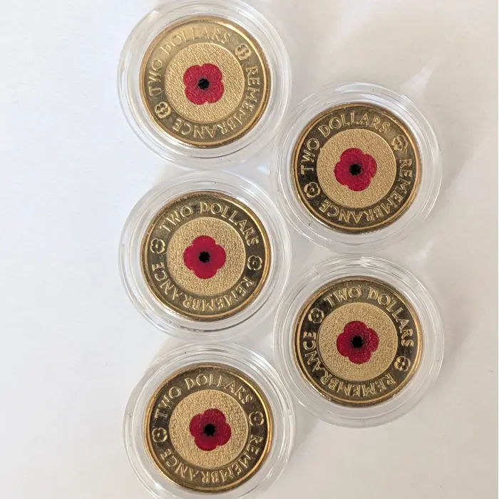 2012 $2 Remembrance 'Red Poppy'  UNC X 5 (incl. Express, Insurance & SOD)