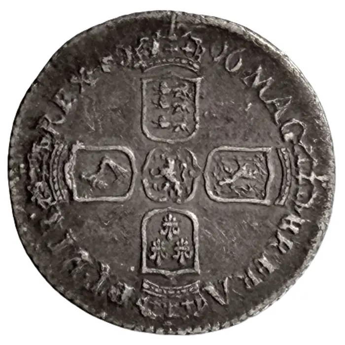 ENGLISH 1696 William III Sixpence (S3520) gVF+
