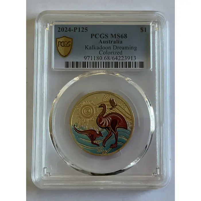 2024 $1 KALKADOON DREAMING COLOURED COIN - PCGS MS68