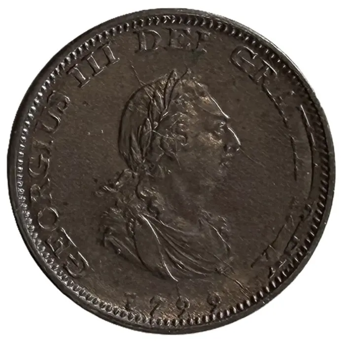 ENGLISH 1799 George III farthing (S3779) EF