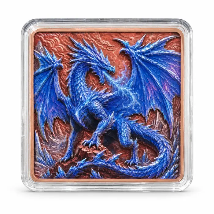 2026 Dragon Eye Flight Frost Hydra Dragon 5 Oz .999 Fine Copper Art Bar Capsule
