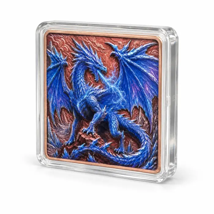 2026 Dragon Eye Flight Frost Hydra Dragon 5 Oz .999 Fine Copper Art Bar Capsule