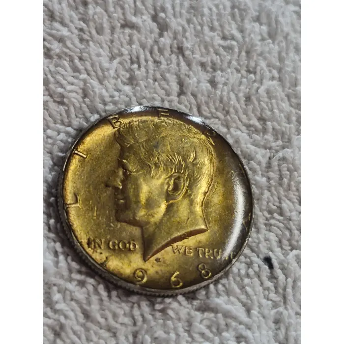 Title: 1968-D Kennedy Half Dollar – Silver – Gold-Tone Enameled Finish